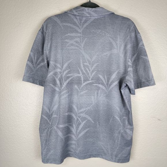 Nat Nast Medium Striped Leaf Print Polo Pullover Shirt - Picture 3 of 6